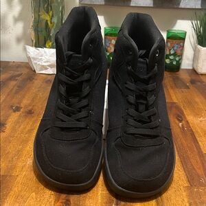 Whitin Men's Black Canvas High-Top Wide Toe Box + Zero Drop Sole Sneakers..45